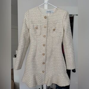 Self-Portrait Cream boucle Women's dress